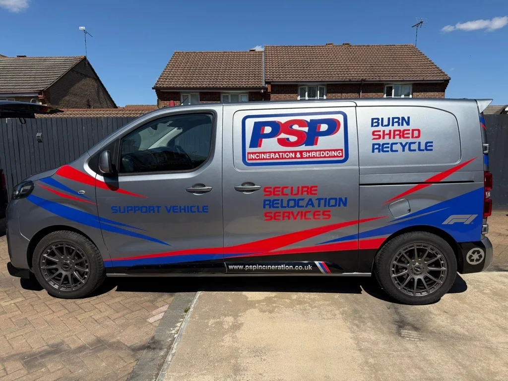 PSP Incineration branded van graphics